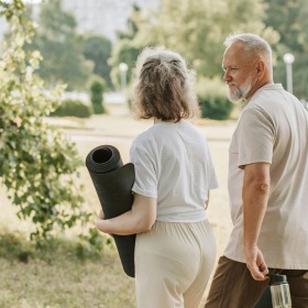 two people walking